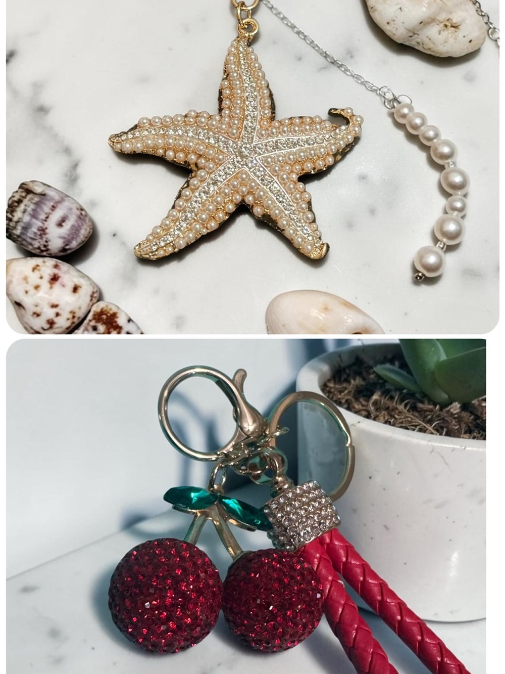 Set of 2 bag charms / Keychain